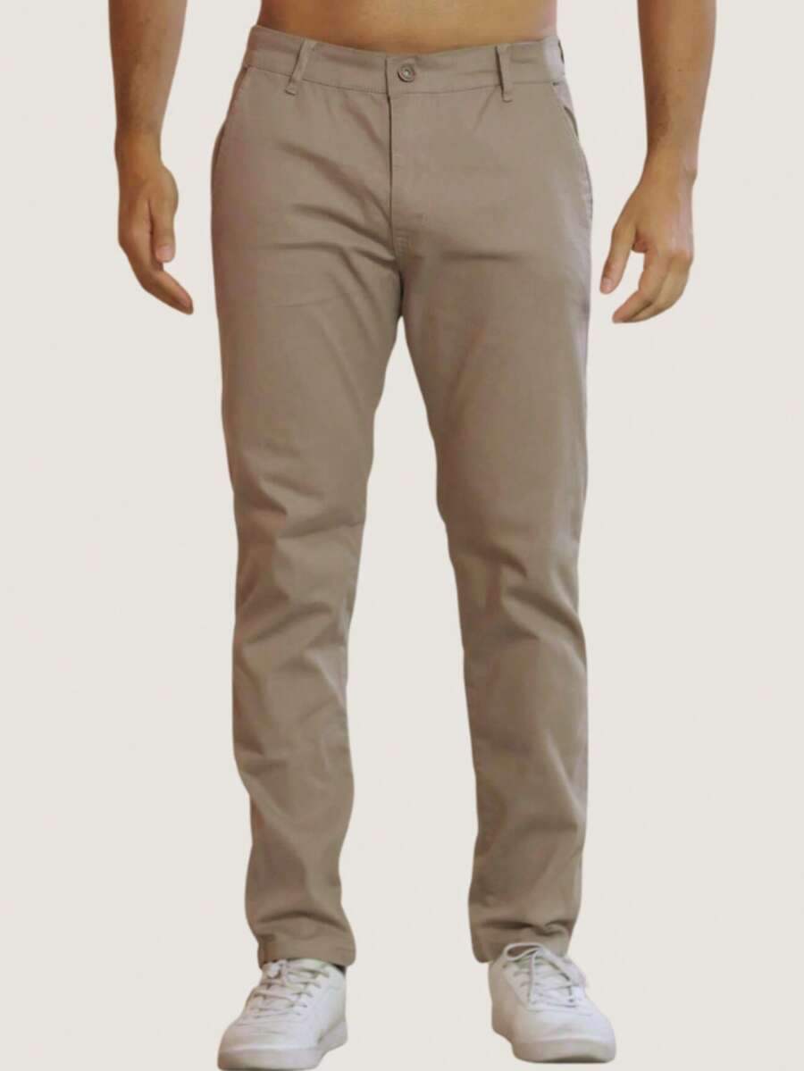 Men's Twill Pants Men's Sportswear Thin Pants With Lycra Elastane - 卡其色 - 查看 1