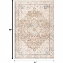 5x7 Washable Boho Neutral Vintage Rustic Earth Tone Area Rug With Rust Terracotta Pattern For Living Room, Dining Room, Bedroom - Light Tan Brown Beige, Modern Farmhouse Style - Coffee/Rust Brown - View 2