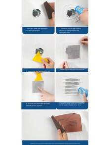 Kit de reparación de paneles de yeso - Juego de herramientas de reparación de agujeros con malla de fibra de vidrio autoadhesiva, raspador y papel de lija para paredes, techos y placas de yeso - Disponible en múltiples tamaños (5/10/15/20 cm) - Paquete de múltiples parches