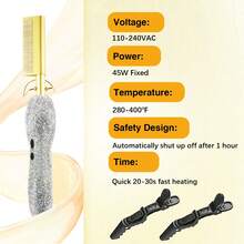 Goiple Lockmio Deluxe Diamond  Electrical Straightening & Curling Comb For Natural Black Hair & Wigs - Ultra - Fast Heating, High - Efficiency, Energy - Saving With Temperature Control,Leaves Hair Shiny - 美規A型插(110-127V) - 查看 3