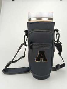 1pc 40oz Car Cup Sleeve, Vehicle Insulated Tumbler Cover Featuring Black Towel Embroidery,And Crossbody Strap For Ice Bucket Mug – Adds A Touch Of Ceremony To Every Drink! Not Directly Food Contact,Compatible With Stanley,Reusable Sleeve With Phone Pocket And Adjustable Shoulder Strap - Fits 40/30oz Cups, Durable & Scratch-Resistant Design, Keeps Drinks Hot Or Cold, Perfect For Outdoor Camping Fitness Travel Sports Water Bottle Holder - Multicolor - View 8