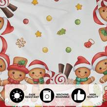 1 pezzo Gonna per albero di Natale, decorazione per albero di Natale, decorazione per albero di Natale, motivo uomo di pan di zenzero, decorazione per festa di Natale, decorazione per albero di Natale, tappeto per base albero di Natale, tappeto per pavimento albero di Natale, decorazione per vacanze, motivo natalizio, tessuto di alta qualità, accessori natalizi, articoli per le vacanze