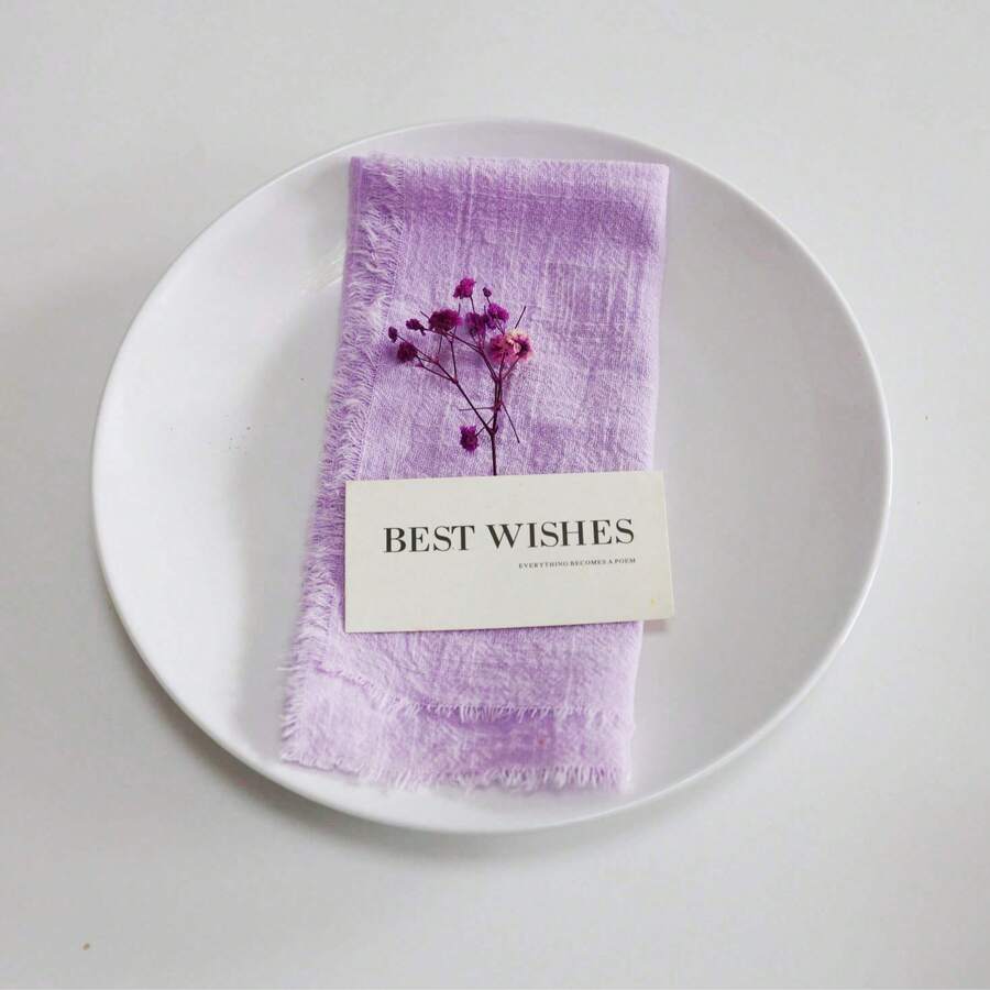 6/24 Pieces Solid Color Tassel Napkins Cloth Viscose 42*42cm/16.5inch Soft And Durable New Year's Eve Party Valentine's Day Casual Lunch At Home Cocktail Receptions Housewarming Pet-Friendly Meal Times Rustic Weddings Baby Showers Breakfast