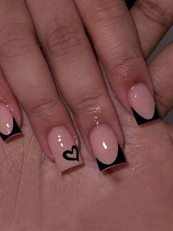 24 Pieces Of Short Square Glitter Nail Stickers, Enhance Your Elegant Temperament, Suitable For Students And Office Workers To Wear Daily, Press-Type Nail Art Products (Random Delivery)