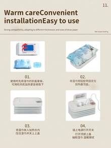 Calentador de toallitas húmedas de invierno inteligente | Ventana transparente + dispensador de papel automático + calentamiento rápido por USB | Calentamiento instantáneo desde la primera toallita - calentador - Ver 3