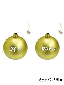 Boules de Noël personnalisées, Boules de Noël avec nom personnalisé, Boules de Noël, Décorations de Noël personnalisées, Boules de Noël avec nom de famille, Boules de Noël personnalisées pour le Père Noël secret/Ornements d'arbre de Noël avec nom personnalisé/Ornements avec nom personnalisé/Cadeaux de Noël pour la famille ou les amis, couleurs aléatoires