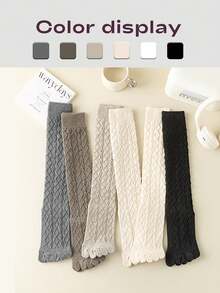 1/3/6 Pairs Women Solid Color Two-Toe Socks, Five-Finger Socks, Autumn/Winter Merino Color Versatile Mid-Calf Socks, Women Diamond Grid Toe Socks - Multicolor - View 3