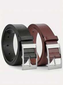 Men's Fashion PU Belt, Minimalist Vintage Design, Smooth Buckle, Suitable For Men's Daily Life, Casual Time, Party, Holiday, Work, Valentine's Day - Multi-color a - View 9