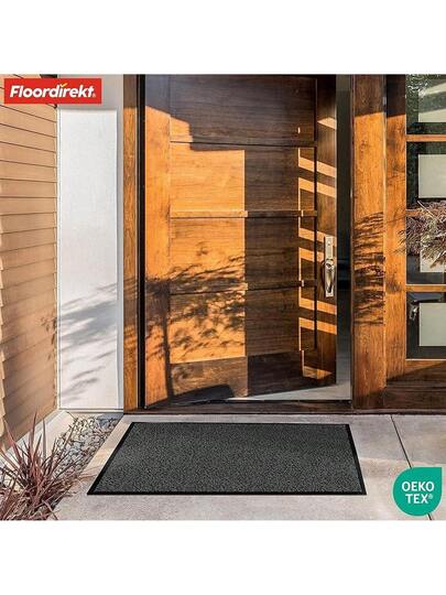 Floordirekt Rhine Dirt Trapper Doormat, Washable Heavy Duty Doormat Non Slip Backing, Entrance Areas Black, 90 Cm 120 view 7