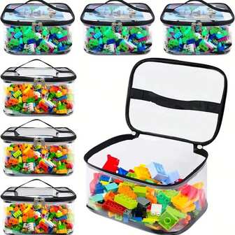 1/2/6pcs Clear PVC Storage Bags With Zipper – Transparent High Quality Organizer For Cosmetics, Travel Essentials & Household Items, Durable & Lightweight With Reinforced Handles, Secure Zip Closure, Cosmetic Storage Organizer