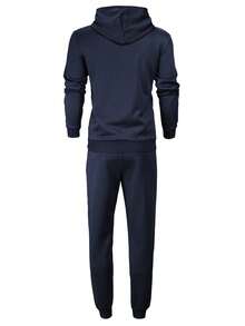 Męski, lekki, spersonalizowany zestaw bluzy z kapturem i nadrukiem w litery oraz spodni ze ściągaczem w pasie, modny, sportowy strój na co dzień z kieszeniami, odpowiedni na prezent dla męża lub chłopaka, wiosna/jesień