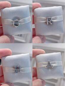 1pc 925 Silver 26 Letter Beaded Pendant, Suitable For Women Bracelet, Bangle DIY Jewelry Making, Anniversary Gift, Elegant Women Jewelry