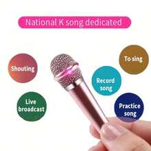 1/5pcs, 1pc 3.5mm Jack Condenser Mini Microphone, Portable Singing Microphone, Clear Audio Output, Plug And Play Compatibility, Noise Reduction, Suitable For Sound Recording, Interview, Karaoke - Multicolor - View 10