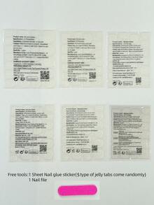 30 Peças Adesivos de Unhas Quadradas Curtas, Base na Cor Nude com Ponta Francesa Metalizada Branca, Qualidade de Salão, Fácil de Aplicar. O Conjunto Inclui 1 Frasco de Cola para Unhas e 1 Lixa de Unhas, Adequado para Escritório e Noite de Encontro