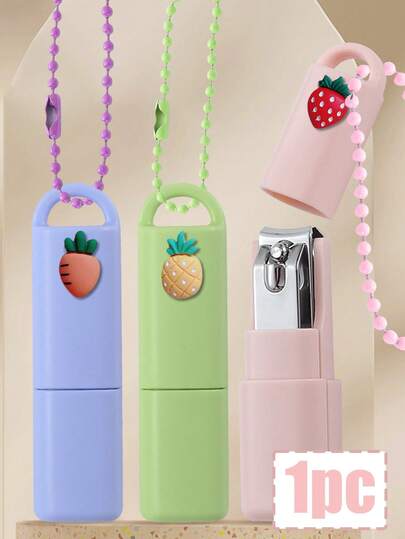 1pc Of Cute And Refreshing Mini Nail Clippers With Fruity Accents In A Vibrant Color Scheme. These Splash-Proof Folding Nail Clippers Are Compact And Portable, Perfect For Work, School, Shopping, Home, Or Travel. The Curved Cutouts Fit Your Nails Snugly And Are Gentle On Your Hands. They Make Perfect Gifts Or Souvenirs For Family, Friends, And Loved Ones.