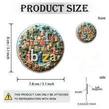 Moroccan Fridge Magnets - Marrakech City Landscape With Jemaa El-Fnaa Square And Bahia Palace - Beige, Gold, Brown Travel Decor - Refrigerator, Table, Door Decoration - Compatible With Other Magnets - Moroccan Architecture Model - Ideal Gift For Morocco Lovers, Valentine's Day, Anniversary, Christmas - Marrakech Souvenir - Kitchen And Dining Room Decor - Compatible With Boards And Refrigerators, 2D Flat - Multicolor - View 10