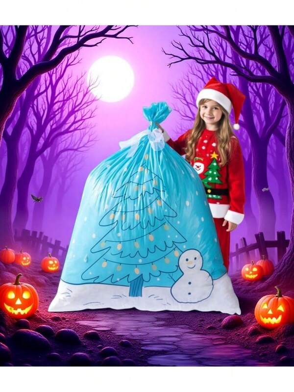 Extra Large Christmas Tree Santa Claus Christmas Large Storage Bag Christmas Candy Gift Storage Bag Bundle Pocket