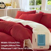 2/3pcs Duvet Cover Set, Winter Warm, Ultra-Soft, Fluffy, Crystal Velvet, Anti-Static, Skin-Friendly, Fade-Resistant, Fits Twin/Full/Queen/King Size, Machine Washable For Bedroom Home And Student Dorm, Luxury Bedding Set, Autumn Decor, Winter Decor