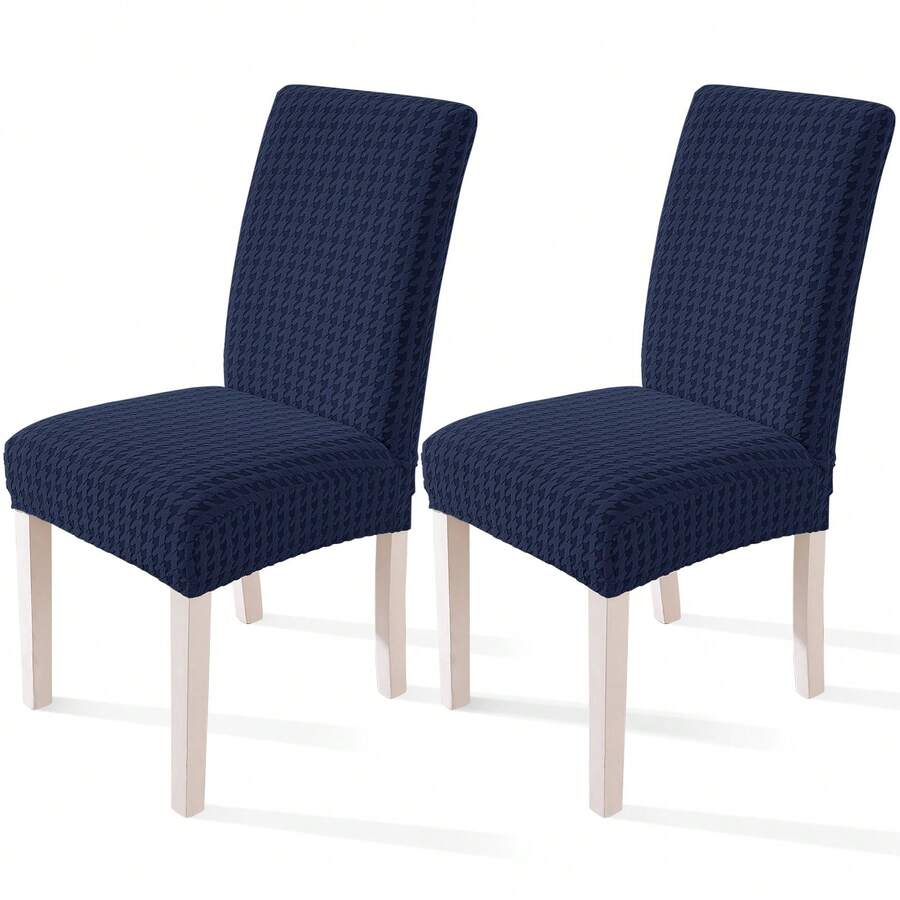 YSTYLE 2/4/6 Piece Stretch Chair Covers With Backrest, Stretch Chair Covers For Living Room Kitchen, Universal Stretch Chair Covers, Modern Cat Scratch-Resistant Chair Covers - Navy Blue - View 1