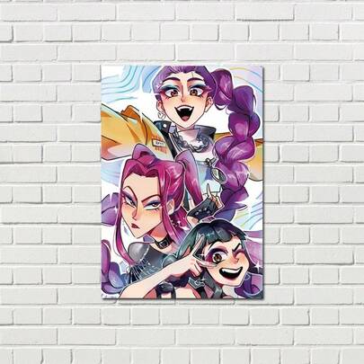 1 set/8 piezas Póster de la Caza de Brujas de K-POP en papel de cobre de alta definición, set de 8 pegatinas de pared de anime, pinturas decorativas, paredes de fondo