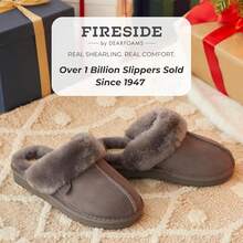 Dearfoams Fireside by Victoria - Mocasín de Encaje, Resistente al Agua Pantuflas para Mujer - gris - Ver 4