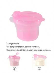 KUNT 1pc 3/4 Compartment Portable Rotating Milk Powder Box, Single Layer, Dual-Use, 4 Compartments, Multi-Style Milk Powder Box For Separating And Storing Milk Powder, Snacks, Tea, Dried Fruit, Rotating Plastic Storage Box, Baby Milk Powder Box