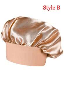 1pc Women's Satin Sleep Cap With Long Braid, Night Sleep Hat, Hair Cover, Sauna Cap - Multicolor - View 13