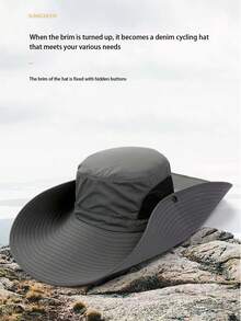 Summer Wide Brim Sun Hat, Outdoor Cycling Sports Fishing Hiking Bucket Hat, Sun Protection - Multicolor - View 4