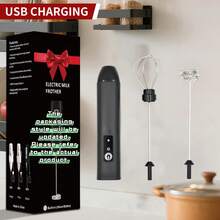 三速USB充电式电动奶泡器,配备2个可选奶泡头(奶泡器和打蛋器)| 强劲手持式饮品搅拌器,秒速打出绵密奶泡,适用于咖啡、卡布奇诺、巧克力等,304不锈钢静音便携迷你搅拌器 | 居家咖啡师的完美礼物,500mAh电池 - 多色熱賣款 - 查看 15