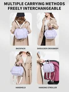 Baby Wickeltasche Handtasche, Reise Wickeltasche, kleine tragbare Mutterschaftstasche mit isolierter Tasche, Schulter- und Doppelschulterriemen Mutter Tasche