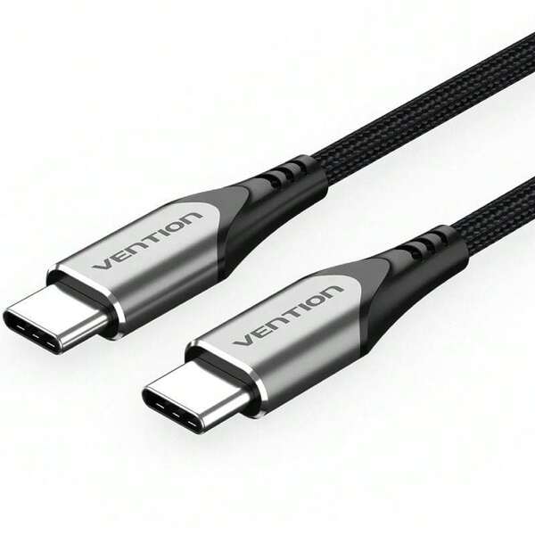 Cable usb 2.0 tipo-c vention tadhf/ usb tipo-c macho - usb tipo-c macho/ hasta 60w/ 480mbps/ 1m/ gris