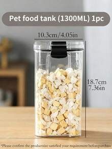1 hộp đựng thức ăn cho thú cưng, hộp đựng thức ăn cho mèo, hộp đựng 460ml/700ml/950ml/1300ml/1800ml, có thể đựng thức ăn cho mèo hoặc chó, nắp đậy kín có vạch chia độ, hộp đựng và sắp xếp thức ăn cho thú cưng tiện lợi - Trong sáng - Xem 14