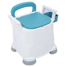 Bedside Commode Toilet Prevent Slip 3 Height Adjust Portable Toilet Chair With - Blue - View 6