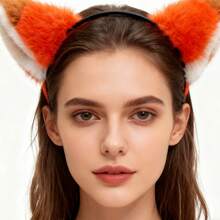 1个女士毛绒仿狐狸耳朵发箍，节日派对角色扮演发饰 - 生日礼物 - 圣诞礼物 - 完美礼物 - 礼物 - 礼物 - 万圣节礼物 - 棕色 - 查看 2