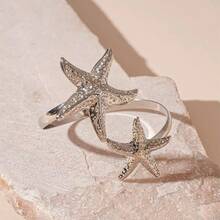 1pc Fashionable Minimalist Starfish Arm Cuff, Stylish & Refreshing Summer Arm Bracelet, Suitable For Women's Daily Wear, Various Holidays, Mother's Day Gift, Socializing, Parties, Activities, Beach, Vacation, Jewelry Accessory