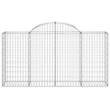 vidaXL 2 Stück Gabionen mit Hochbogen 200x50x100/120cm aus verzinktem Eisen