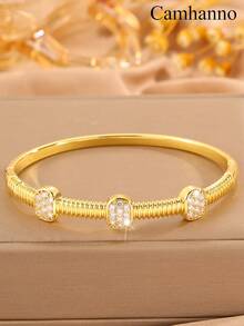 Camhanno Set de 5/1 pulsera de cobre elegante y de alta gama, con acabados pulidos y elementos de diseño diversos e inspiradores, que le harán lucir profesional y elegante, ideal para escenas de viaje diario para realzar el estilo de oficina