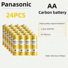 Panasonic 全新原装松下 1.5V AA/AAA 碳锌一次性电池，高功率，防爆，适用于闹钟、计算器、时钟、遥控器、玩具、鼠标等低功率设备。