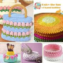 1 pièce 100g Fil de t-shirt, 30m/pièce Fil élastique de tissu pour crochet et tricot DIY, fil épais pour bretelles, pour projets de couverture, tapis et décoration maison faits main au crochet