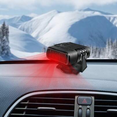 Universal 24V Car Heater, Car Center Console Heater, Black ABS Material, 3M Mounting Sticker
