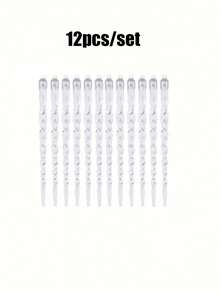 12pcs/Set Transparent Icicle Pendant, Holiday Party Decor, Threaded Icicle Decor Pendant, Suitable For Christmas Decoration, Home Decor, Room Decor, Scene Decor, Winter Christmas Decoration, Christmas Home Gift, Christmas Ornament - Multicolor - View 14
