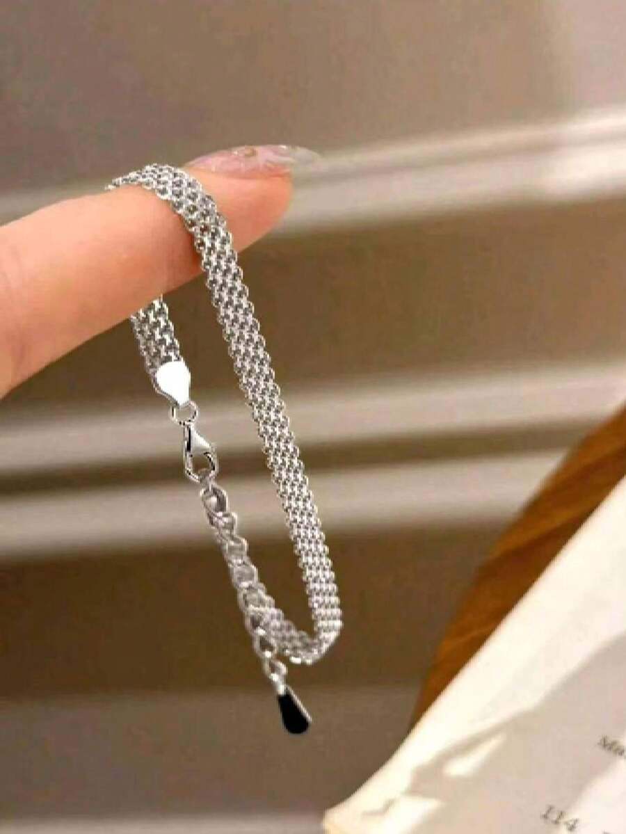 1pc Luxury Rhinestone Vintage Palace Style Strap Bracelet, Retro Minimalist Niche Design Satin Bracelet