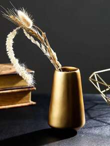 1pc Home Decor Vase, Living Room Bar Decoration Vase, Home Decor Item - Gold - View 1
