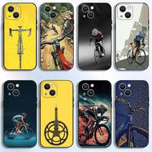 T-Tour De France Bicycle Phone Case Cover Compatible With  16,15,14,13,12,11 Plus, Pro Max, XS, X, XR, SE, Mini, 8, 7, Soft Silicone Black Cover, Cover Compatible With  17 Case,  17 Pro Case,  17 Pro Max Case - Z3 - Visualizzare 1
