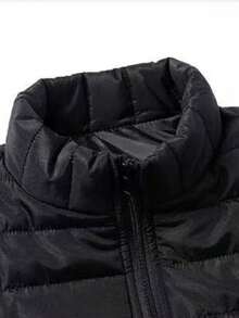 Herren Outdoor Baumwolle Wattierte Weste Jacke, Lässiger koreanischer Stil Winterweste - Schwarz - Übersicht 3