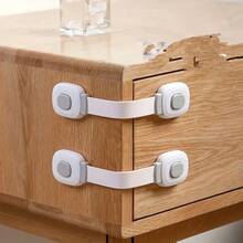 4 pièces Serrure pour enfants grise, serrure adhésive pour tiroir, réfrigérateur, porte de four, serrure de toilette sans perçage, serrure multifonctionnelle pour meubles et cuisine