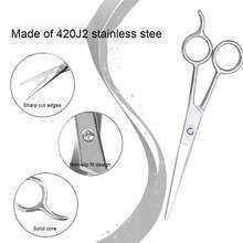 2 件/1 件专业理发剪刀 - 专业不锈钢理发剪刀 - 7/6.5/6/5.5 英寸总长度 - 剃刀边缘理发剪刀,男女皆宜 - 适用于沙龙和家庭使用的优质理发剪刀 - 銀色 - 查看 5