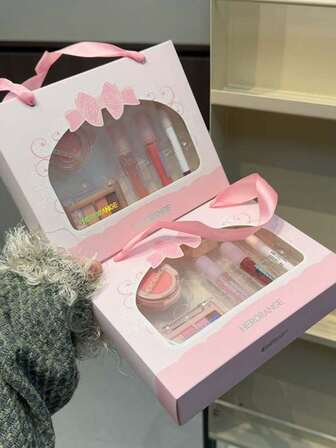 Set de maquillaje mini HERORANGE: Rubor mate, paleta de sombras de ojos, brillo de labios y lápiz delineador / Regalo para la novia