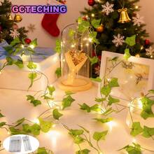GCTECHING 1串LED攀爬老虎灯笼，电池供电，花环灯，适用于壁炉、栏杆、窗帘、圣诞节、节日礼物、派对、婚礼、房间、桌子、室内圣诞装饰（多个可产生此效果） - 爬山虎燈串 - 查看 2