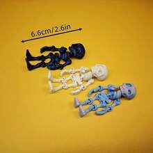 6/12/18pcs 3D Printed Skull Decorative Ornaments - Colorful Skull Ornaments - Ideal Halloween Gifts, Home Decoration Ornaments, Car Decoration Ornaments